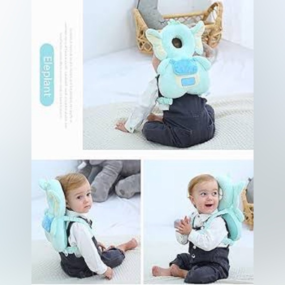 NIB! Baby Walker Head Protector Toddler Backpack Wear Safety Pad